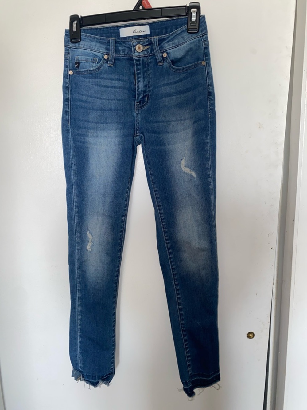 KanCan Blue Skinny Jeans with Subtle Distressing